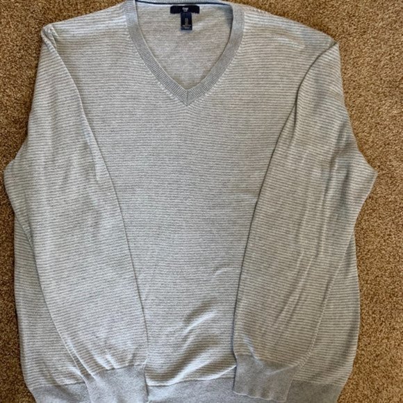 Gap cotton V Neck striped sweater L - Picture 5 of 6